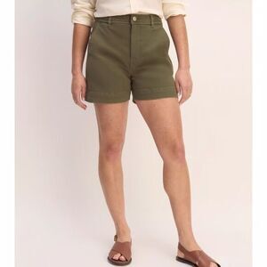 Everlane Uniform Utility Shorts Sz S Olive Green Elastic Waist Stretchy Summer